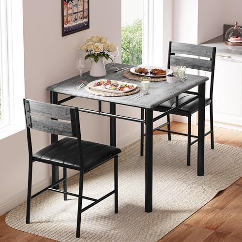 IRONCK Dining Table Set for 2, Gray