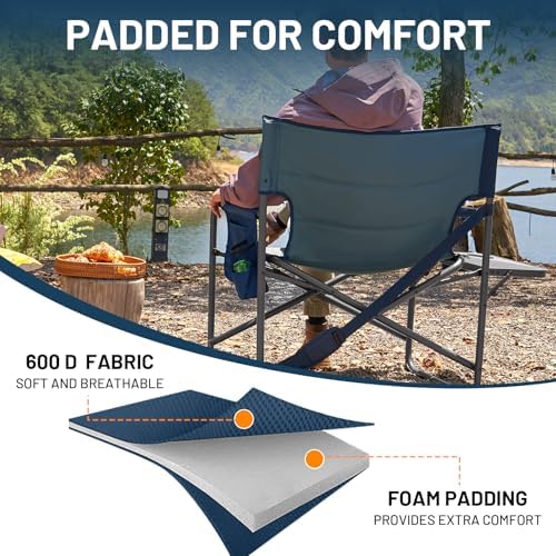 TIMBER RIDGE Extra Wide Directors Chair Heavy Duty Folding Camping Chairs