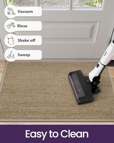 DEXI Ultra Thin Indoor Door Mat 24x36, Entrance Doormats, Beige