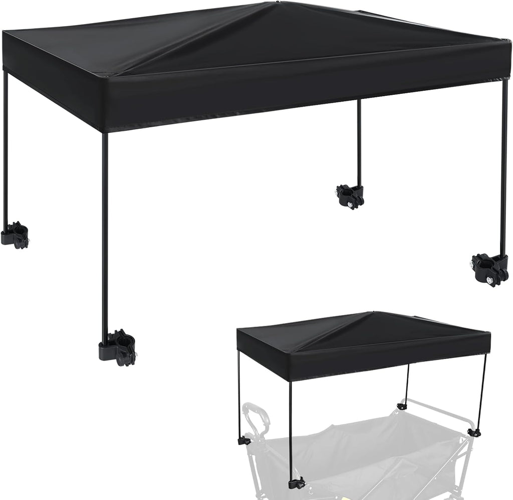 Wagon Canopy Cover Garden Push Awning Portable Outdoor Stroller Accessories Awning for Garden Wagon,Shopping,Camping (Suitable for Folded,Gathering Folded Wagon) 19.7 * 35.4 inches