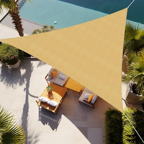 Shade&Beyond 16'X16'X16' Sun Shade Sail Sand Triangle