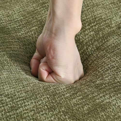 VKNOW 51.8”End of Bed Bench Upholstered Bedroom Bench with Arms, Green