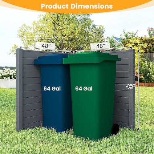 GIANTEX No-Dig Air Conditioner Fence, 4 Panels, 48''W x 48''H, Gray
