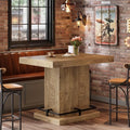 Tribesigns 47" Bar Table, Industrial Bistro Pub Table with Metal Footrest, Rectangular Counter Height Table for Small Bar, Dining Coffee Cocktail Living Room