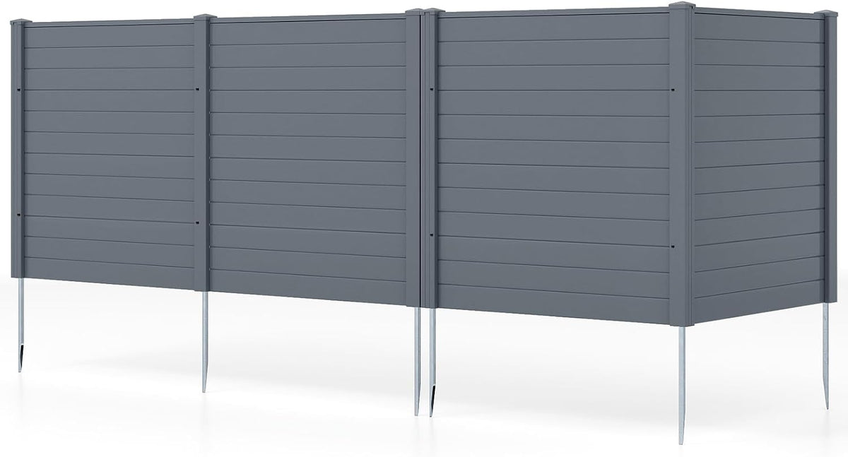 GIANTEX No-Dig Air Conditioner Fence, 4 Panels, 48''W x 48''H, Gray