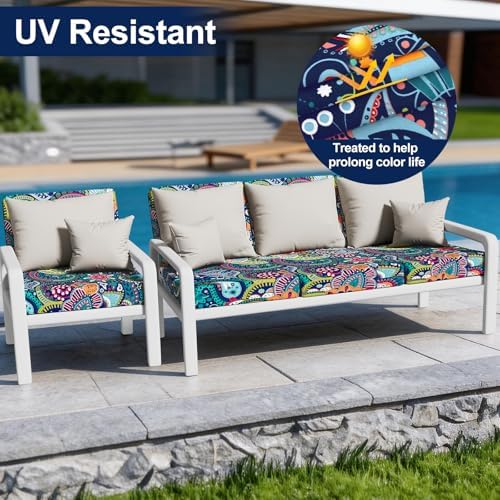 Smiry Waterproof Patio Cushion Covers, Stretch Outdoor Furniture Covers