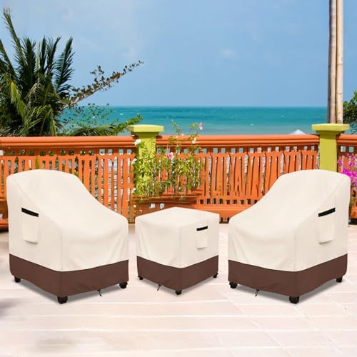 Patio Furniture Covers 3 Piece for 2 Chairs and Side Table