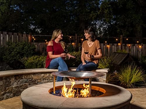AL28 - Portable Fire Pit Heat Deflector, Lightweight Detachable Aluminum Shield Cover with 3 Extendable Legs