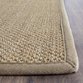 SAFAVIEH Area Rug 6x9 - Natural Fiber Collection - Maize & Linen Color, Sisal, Woven Design with Border (NF141B)