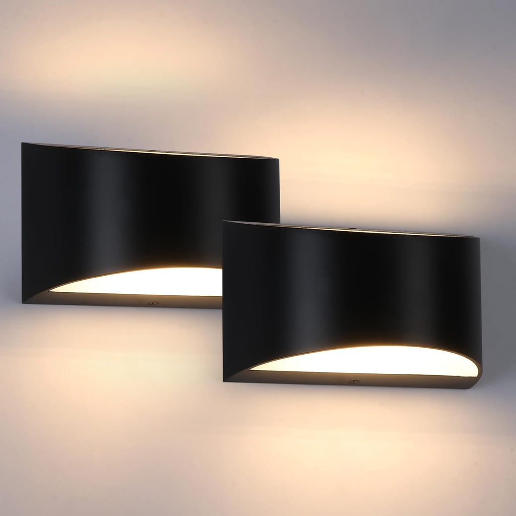 Black Modern LED Wall Sconce (with G9 Bulbs) Hardwired Indoor Wall Lights Set of 2 Up and Down Wall Mount Lamps for Hallways, Bedrooms, Hallways, Living Room 3000K Warm White