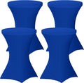 Fixwal 4 Pack Cocktail Tablecloth Bar Top Table Covers Round Royal Blue