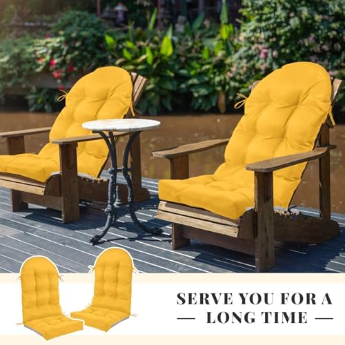 Geelin 4 Pcs Thick Cushions for Adirondack Chairs Outdoor Cushions, Amber