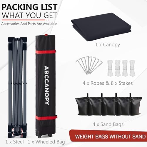 ABCCANOPY 10x10 Pop up Canopy Tent Instant Outdoor Shelter, Dark Black