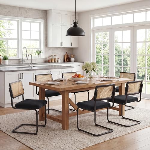 Zesthouse Natural Rattan Dining Chairs Set of 2, Modern Cesca Kitchen Chair