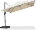 PURPLE LEAF Patio Umbrella Outdoor 10' x 10' Square 360° Rotation Beige