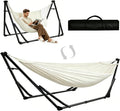 2-in-1 Hammock Chair, Foldable Steel Stand Indoor Outdoor Swing Bag