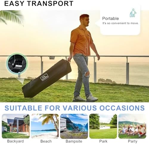 KAMPKEEPER Outdoor Pop-Up Canopy Tent with 2 Sidewalls, Grey, 10 x 10 Ft