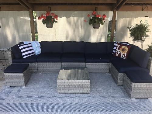Outdoor Cushion Covers Replacement 14 Pcs, Black