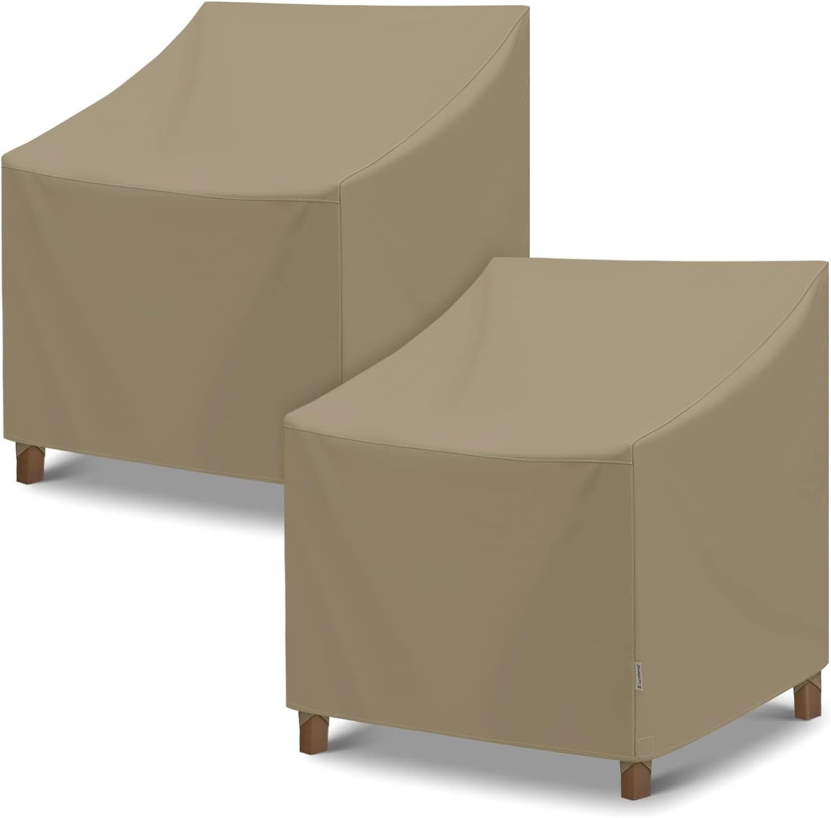 SunPatio Outdoor Oversized Chair Covers, Heavy Duty Waterproof Patio Large Chair Covers, Fade Resistant Outdoor Furniture Protector, All Weather Protection, 2 Pack - 40" W x 34" D x 39" H, Taupe