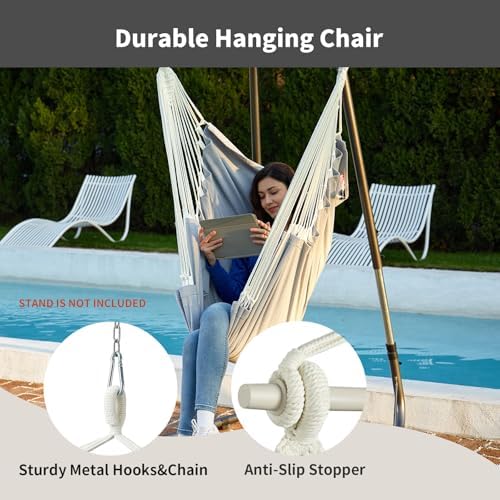 CHULIM XL Hammock Chair with Footrest, Steel Spreader Bar, 500 lb Capacity