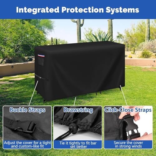 Patio Furniture Covers for High Top Table and Chairs-74x38.5x41in