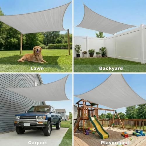 12' x 12' x 17' Gray Triangle Sun Shade Sail for Patio