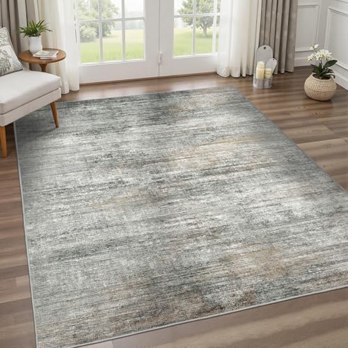 BEIMO 8x10 Area Rugs for Bedroom, Grey Brown Washable Abstract Rug
