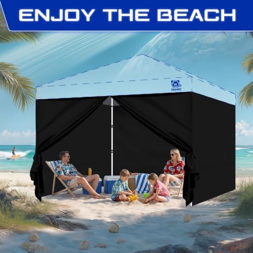 FANPAT 10x10 Canopy Sidewalls & Door for Canopy, Black(4PCS Sidewalls Only)