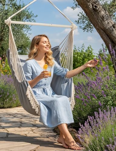 Chihee Hammock Chair Max 500 Lbs 2 Cushions Spreader Bar Strap Carabiner