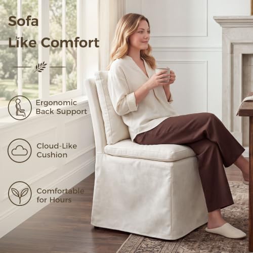 HOMRELEXA Dining Chairs Set of 4, Upholstered Skirted Kitchen Chairs