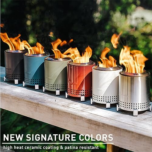 Solo Stove Mesa, 5.1 Inch Tabletop Fire Pit with Stand - Smokeless, Stainless Steel Fire Pit for Camping, Outdoor & Patio- Wood Burning or Pellet Fueled Portable Bonfire, 1.4lbs, Gunmetal