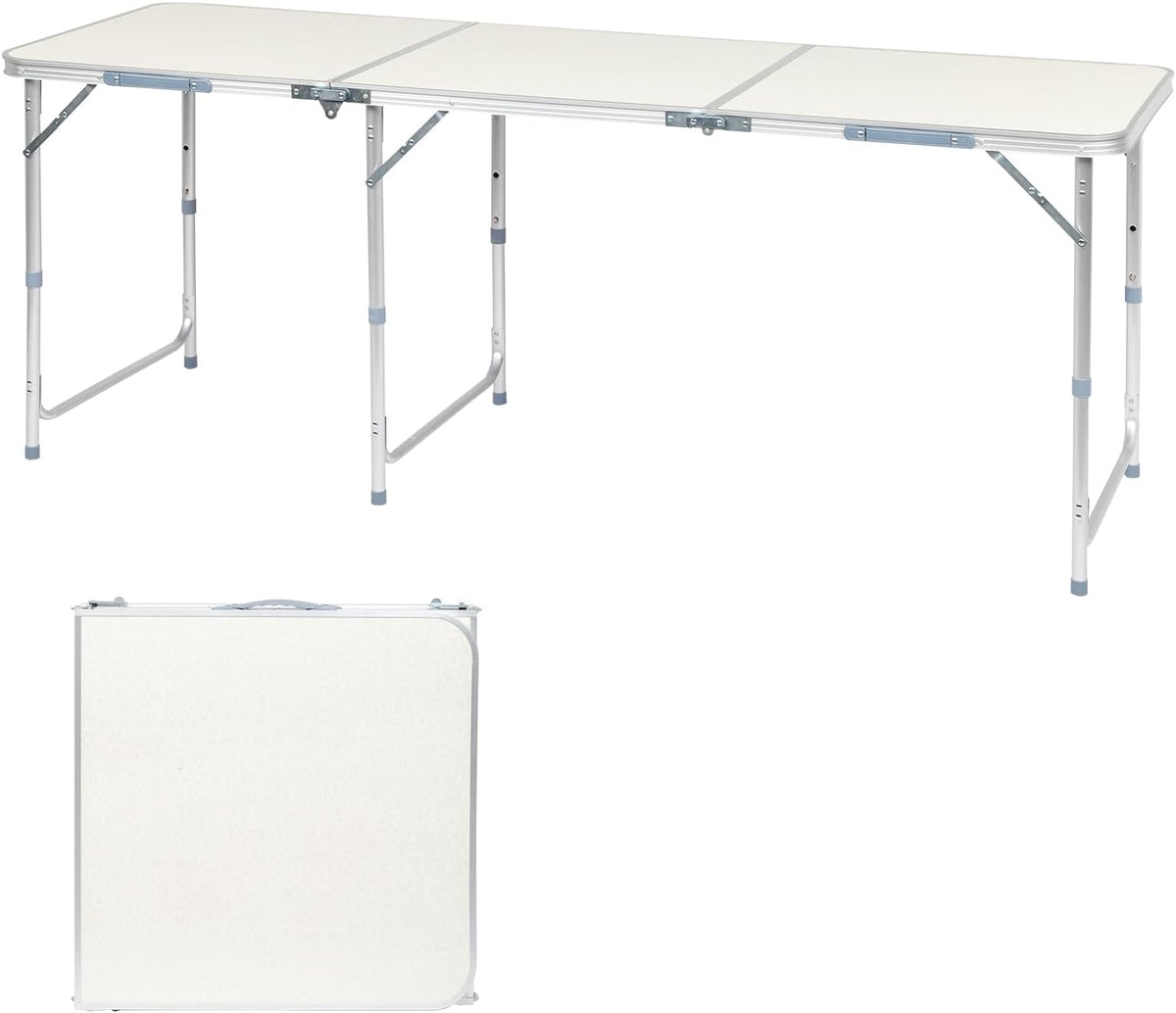6.0 Ft Folding Portable Camping Table, White