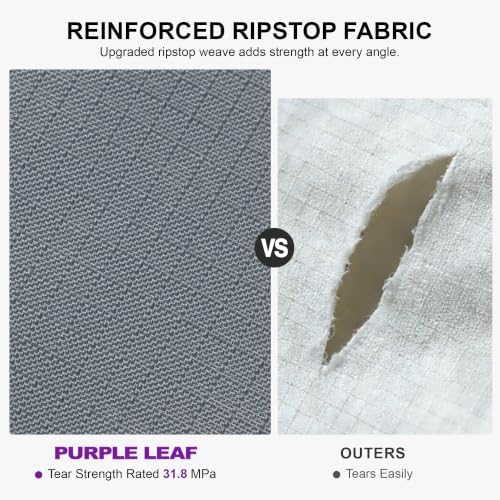 PURPLE LEAF Patio Dining Set for 6 with Cushions Champagne with Cover