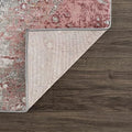 Hauteloom Malmesbury Modern Abstract Bedroom Living Room Area Rug - Marble Swirl Pattern - Contemporary Bohemian Farmhouse - Pink, Red, Grey, Off White - 5'3" x 7'