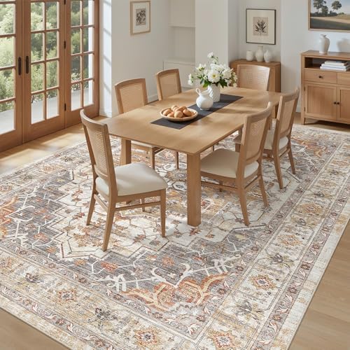 befbee 8x10 Area Rugs for Living Room, Washable Vintage Non Slip Rug
