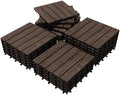 Yaheetech 27PCS Interlocking Deck Tiles Outdoor Patio Floor, Black