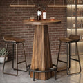 Tribesigns Round Bar Table, 37.4" High Pub Table with Metal Footrest