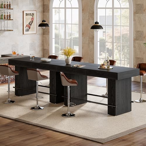 Tribesigns 62.2 Inch Bar Table, Industrial Counter Height Pub Dining Table