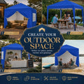 Yaheetech 10x10 Pop Up Canopy Tent with 4 Removable Sidewalls, Blue