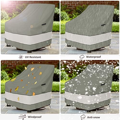 Patio Chair Covers Waterproof Patio Furniture Covers,33W x 37D x 38 H Inches Outdoor Swivel Chair Cover 2 Pack -Grayish Green