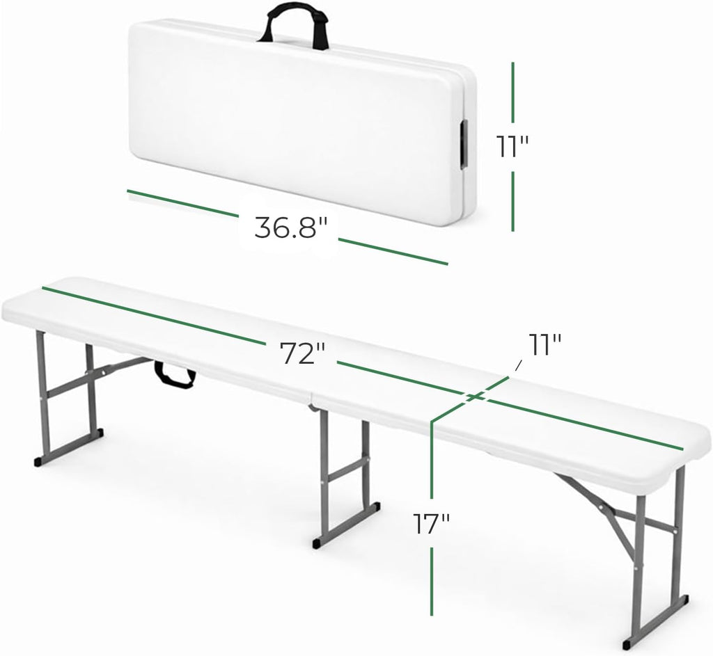 econohome portable white folding bench – heavy-duty, lightweight shown in use