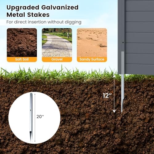 GIANTEX No-Dig Air Conditioner Fence, 2 Panels, 48''W x 48''H, Gray