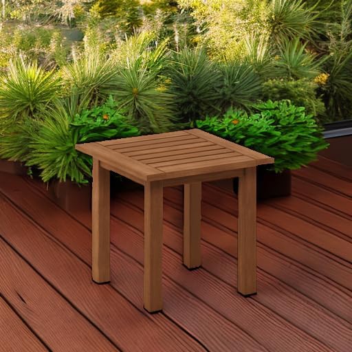 Furinno TIOMAN Outdoor Square Patio Table, Natural