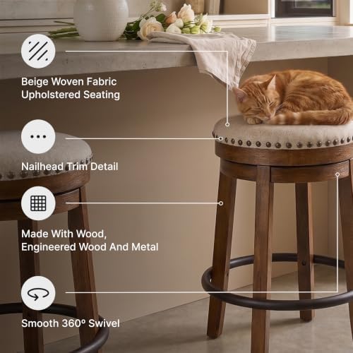 Signature Design by Ashley Valebeck Swivel Counter Height Bar Stool, 24 in