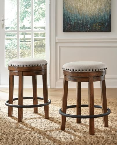 Signature Design by Ashley Valebeck Swivel Counter Height Bar Stool, 24 in