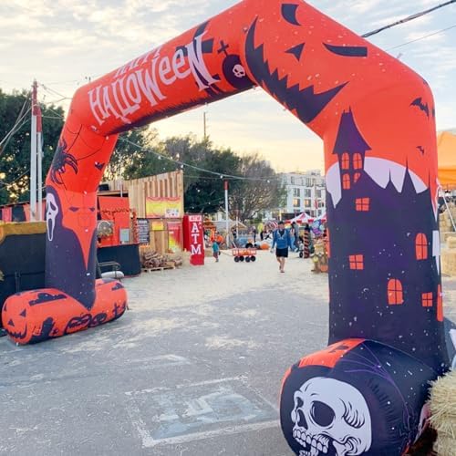 20ft Halloween Inflatable Archway with 250W Blower, Hexagon Inflatable Arch for Outdoor Decoration, Halloween Party, Lawn Garden