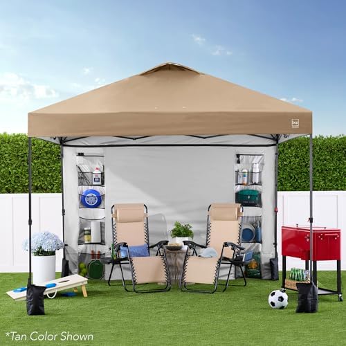 Best Choice Products 10x10 Pop Up Canopy Tent with Sidewall, Light Gray