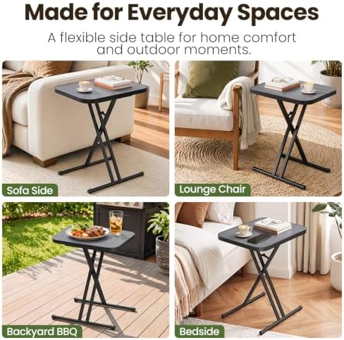 Kitstorack Folding TV Tray Tables Set of 2, No Assembly, Rounded Metal Rims