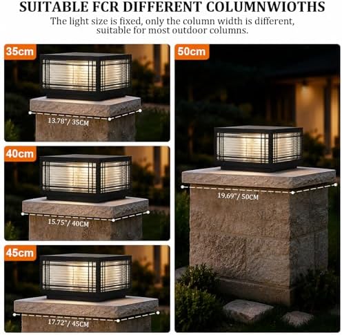 11.81In Outdoor Post Lights Hardwired, 3000K E26 Modern Post Mount Lights