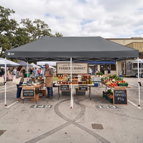 CROWN SHADES 10x20 Pop Up Canopy Tent, Event Shelter,Gray